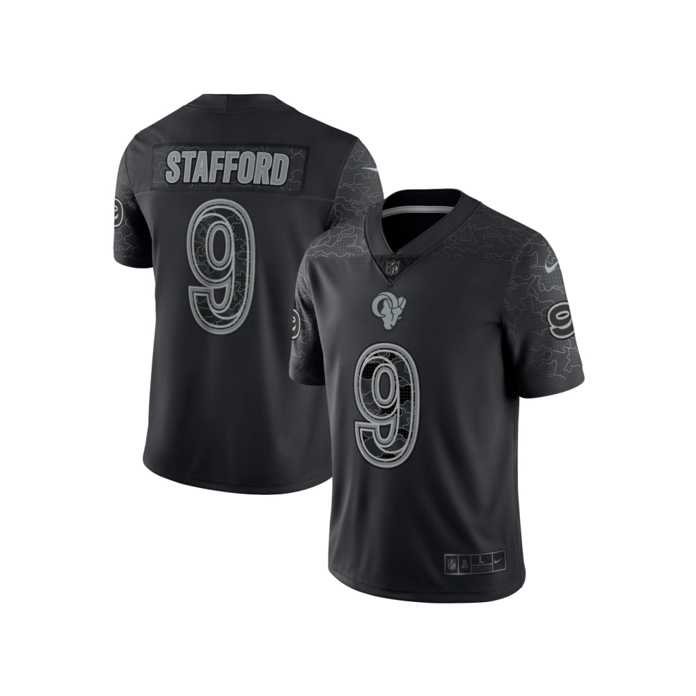 Mens Los Angeles Rams Matthew Stafford Black RFLCTV Limited Jersey