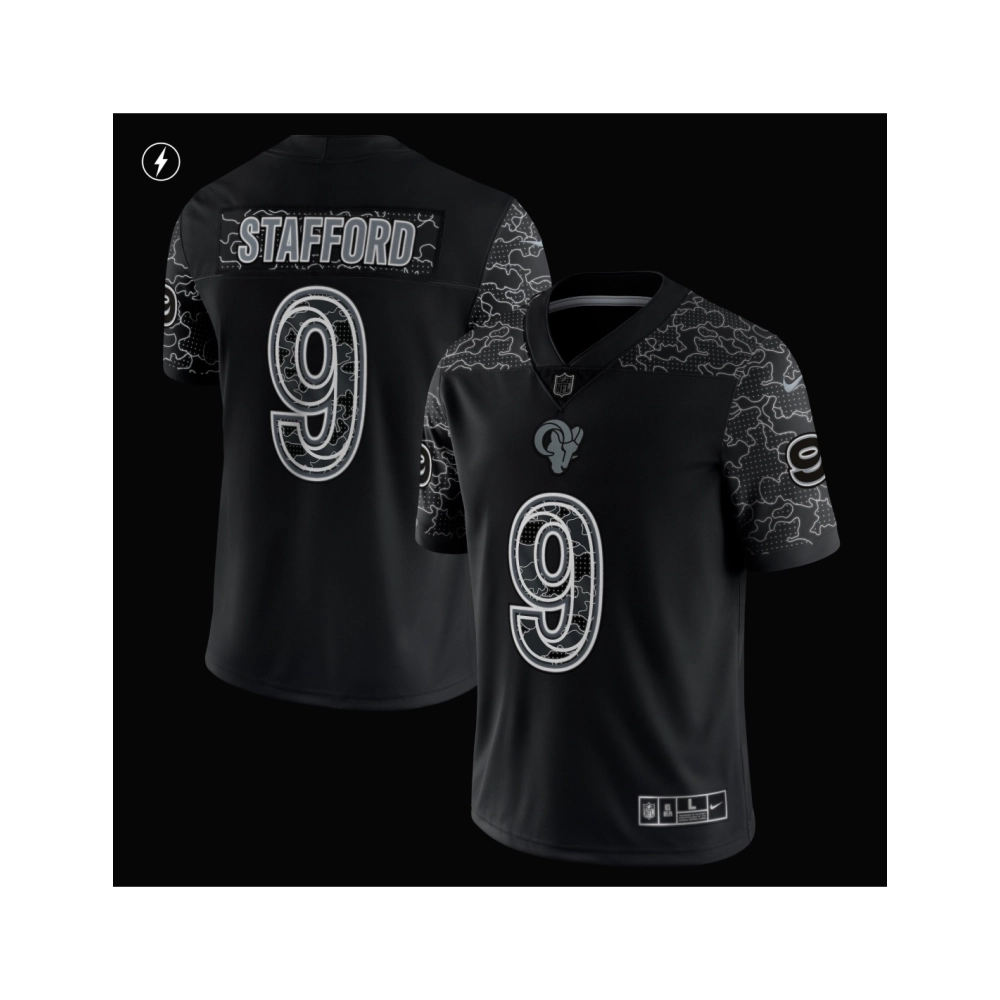 Mens Los Angeles Rams Matthew Stafford Black RFLCTV Limited Jersey