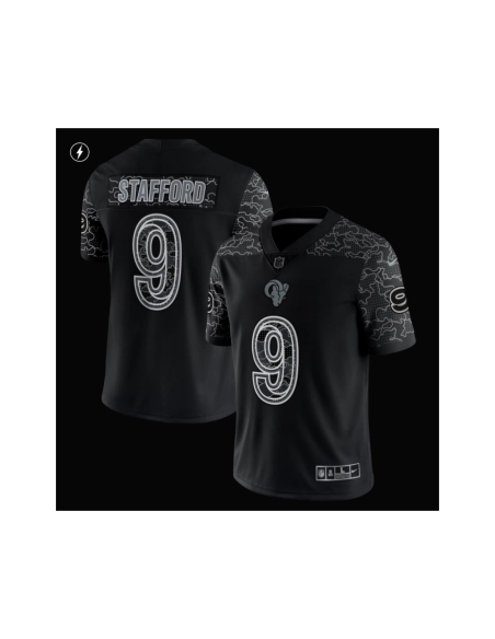 Mens Los Angeles Rams Matthew Stafford Black RFLCTV Limited Jersey