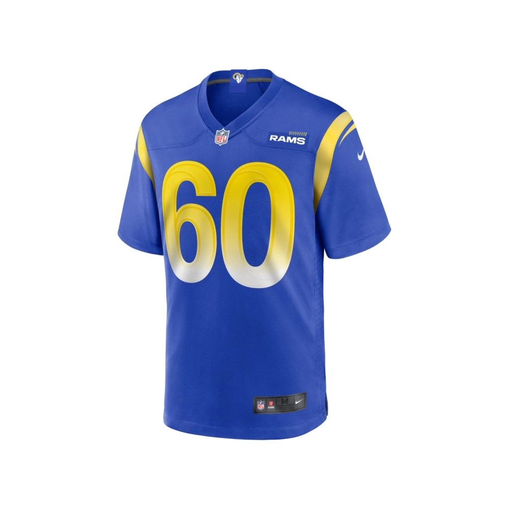 Mens Los Angeles Rams Logan Bruss Royal Game Player Jersey
