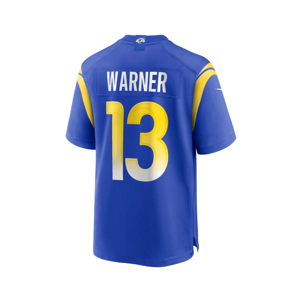Mens Los Angeles Rams Kurt Warner Royal Game Retired Player Jersey