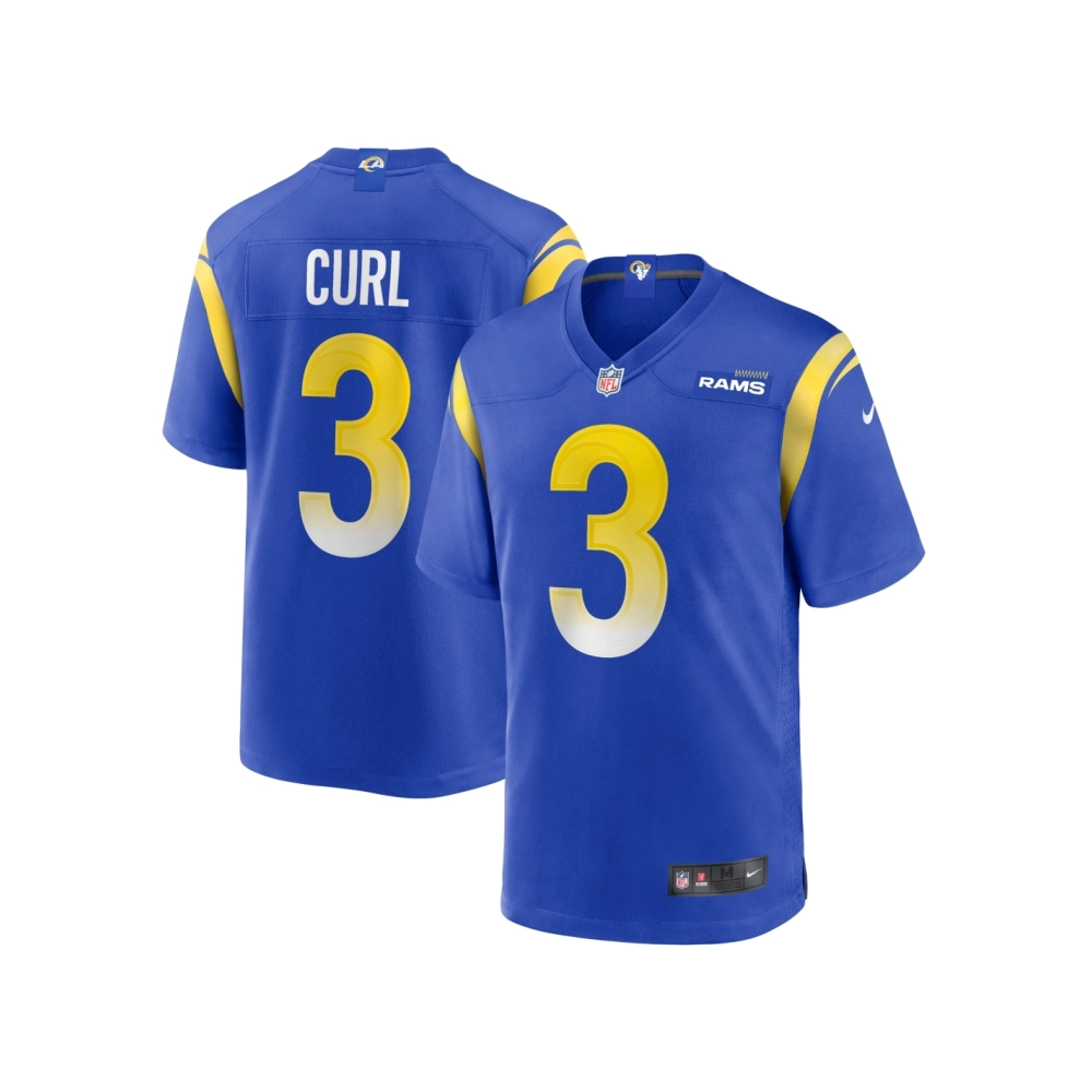 Mens Los Angeles Rams Kamren Curl Royal Game Jersey