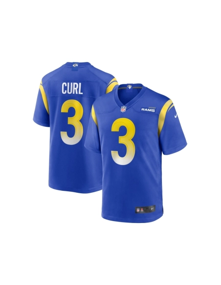 Mens Los Angeles Rams Kamren Curl Royal Game Jersey
