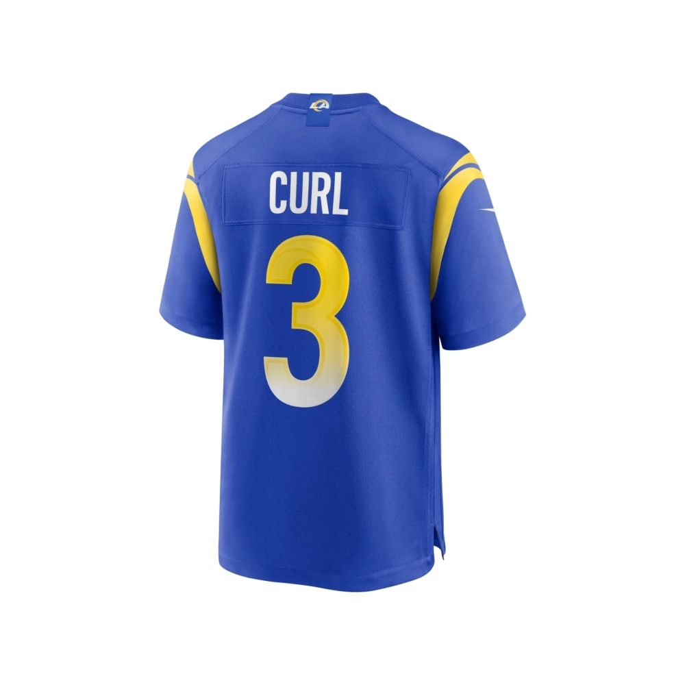 Mens Los Angeles Rams Kamren Curl Royal Game Jersey