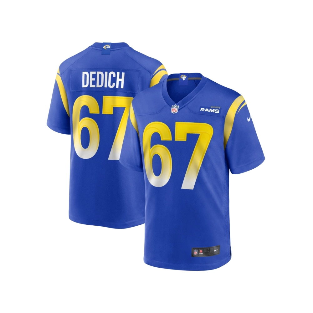 Mens Los Angeles Rams Justin Dedich Royal Game Jersey