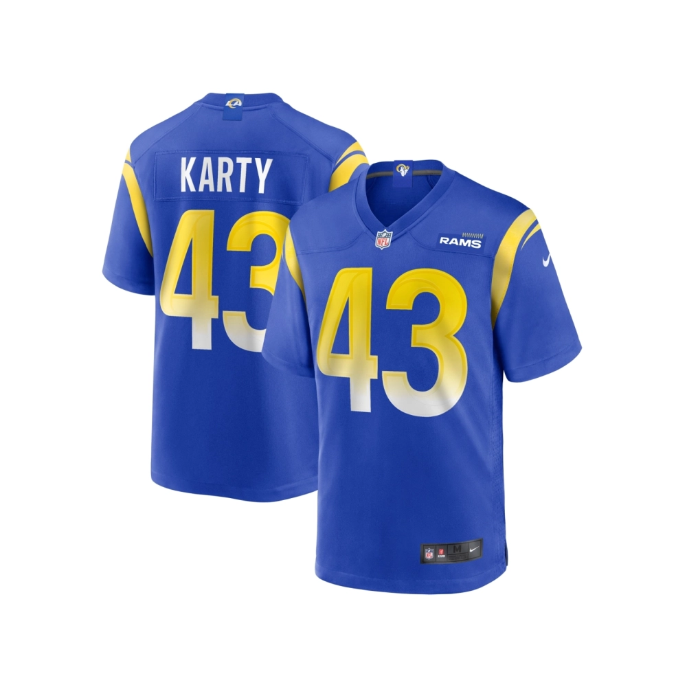 Mens Los Angeles Rams Joshua Karty Royal Team Game Jersey