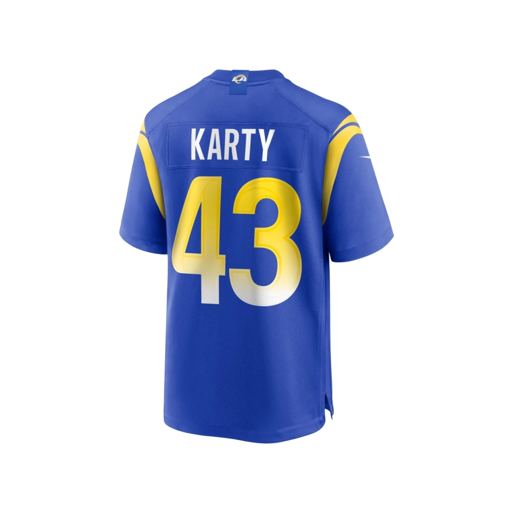 Mens Los Angeles Rams Joshua Karty Royal Team Game Jersey
