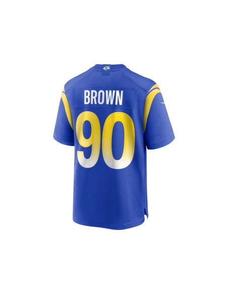 Mens Los Angeles Rams Earnest Brown IV Royal Team Game Jersey