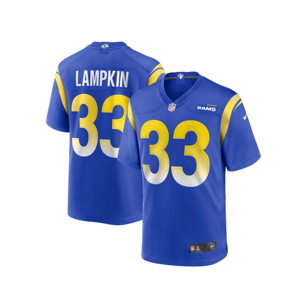 Mens Los Angeles Rams Cam Lampkin Royal Game Jersey
