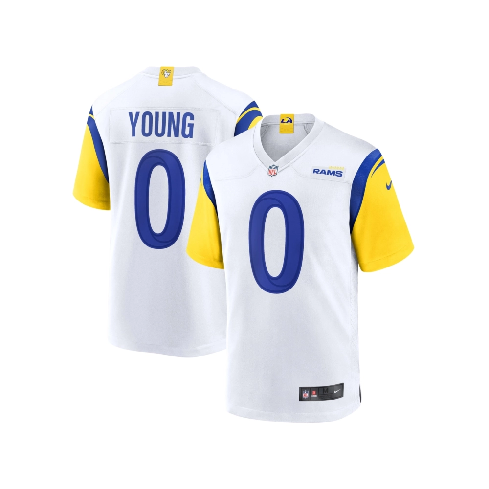 Mens Los Angeles Rams Byron Young White Team Game Jersey