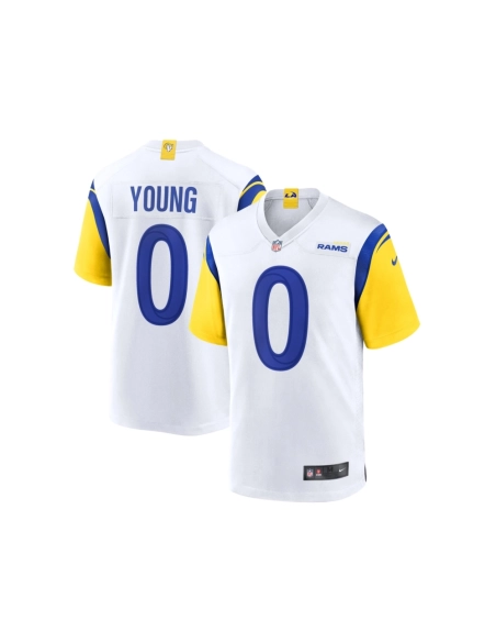 Mens Los Angeles Rams Byron Young White Team Game Jersey