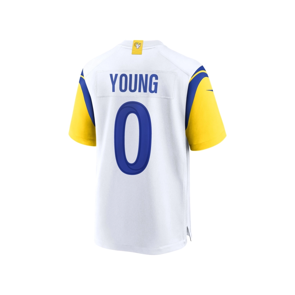Mens Los Angeles Rams Byron Young White Team Game Jersey