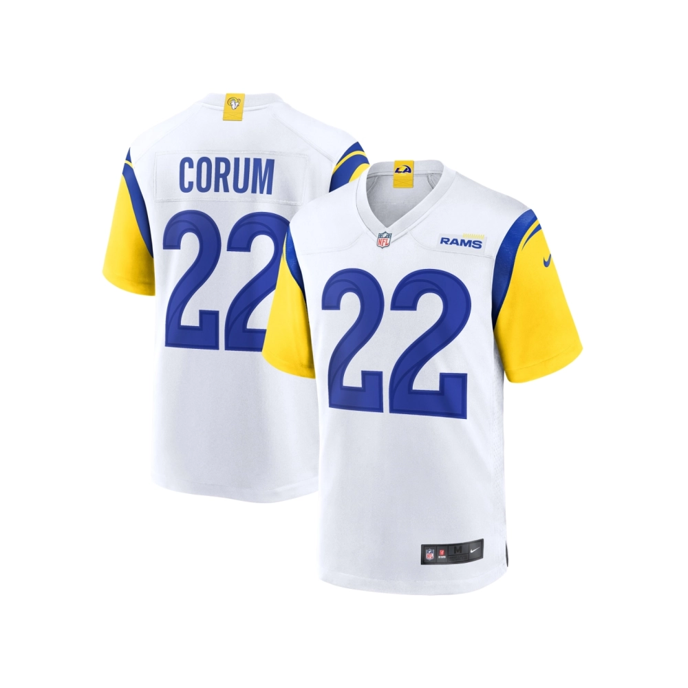 Mens Los Angeles Rams Blake Corum White Game Jersey