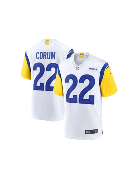 Mens Los Angeles Rams Blake Corum White Game Jersey