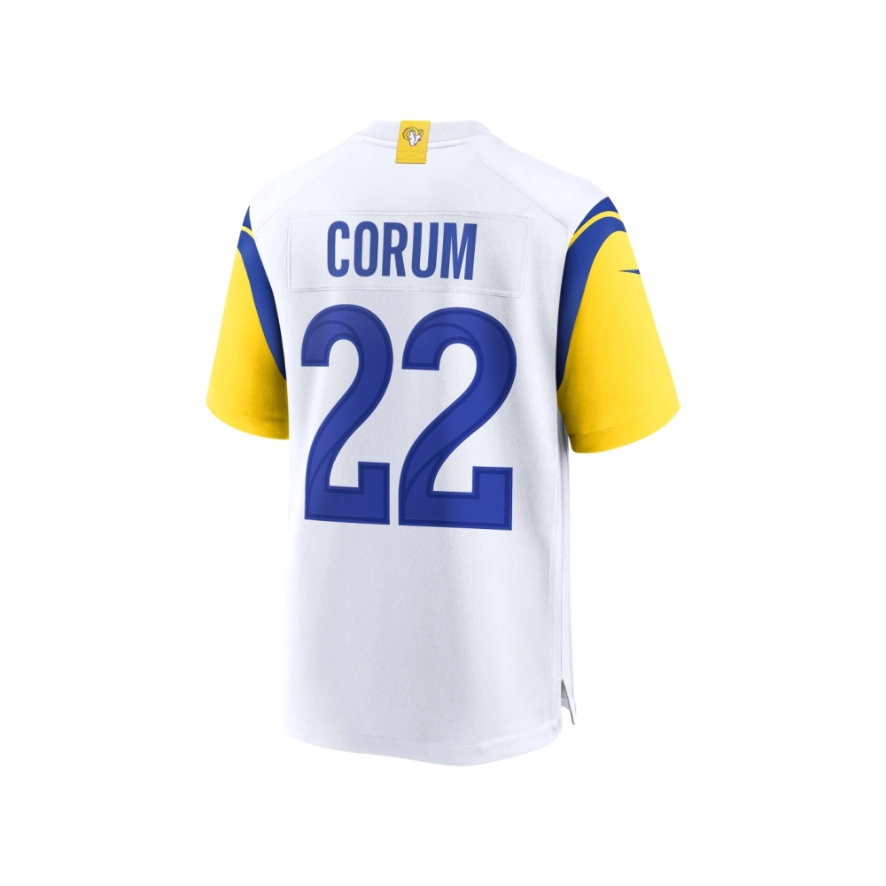 Mens Los Angeles Rams Blake Corum White Game Jersey