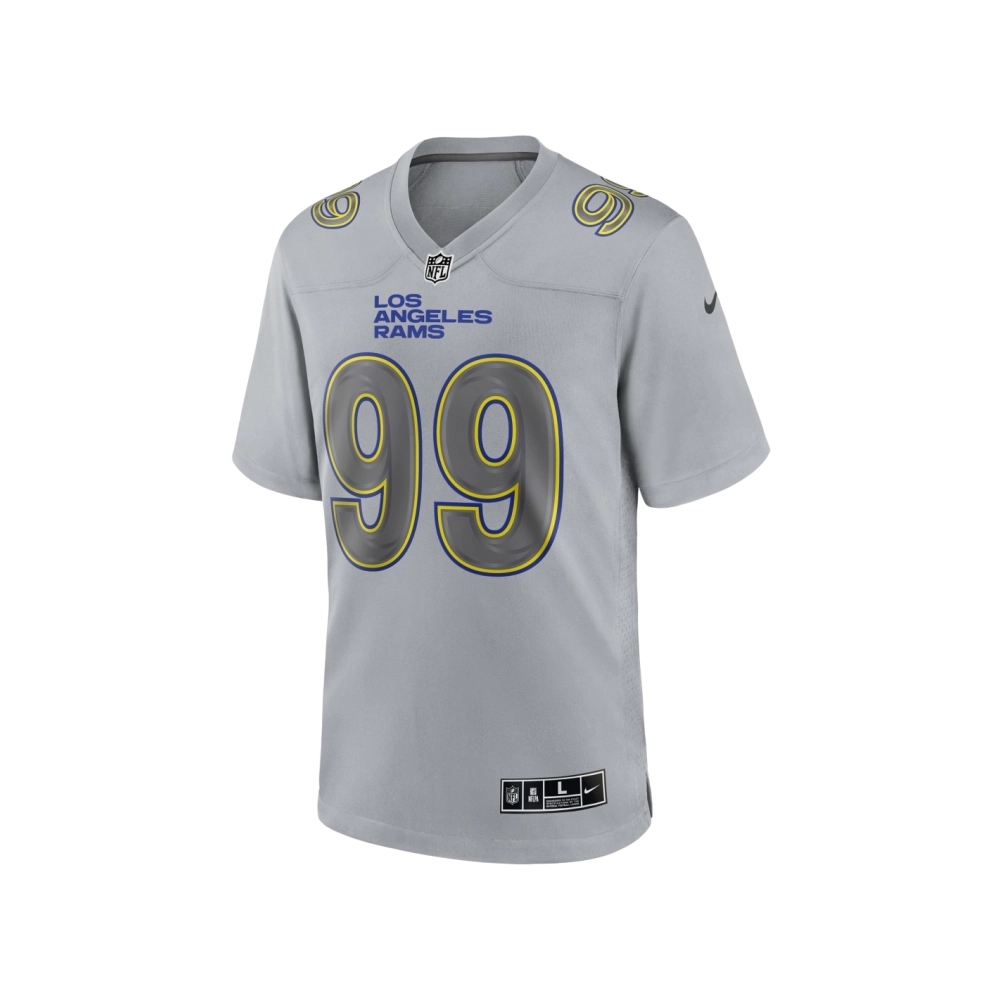 Mens Los Angeles Rams Aaron Donald Gray Atmosphere Fashion Game Jersey