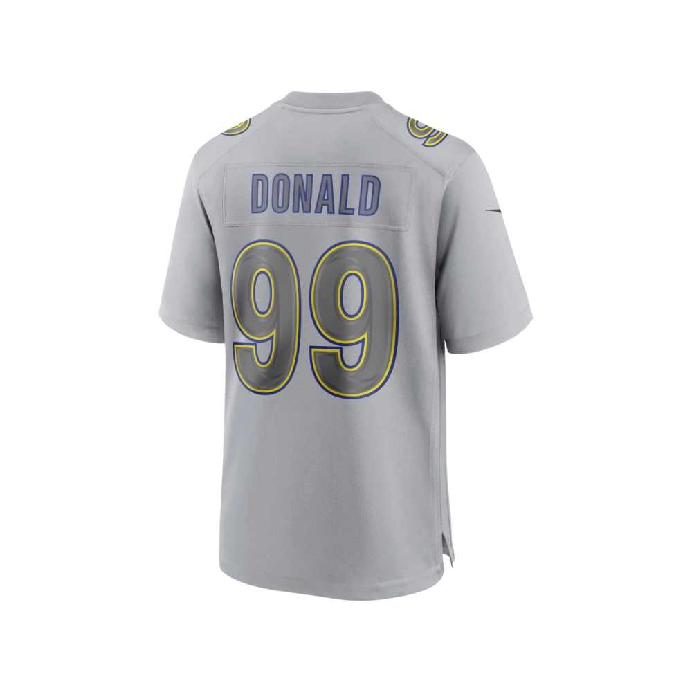Mens Los Angeles Rams Aaron Donald Gray Atmosphere Fashion Game Jersey