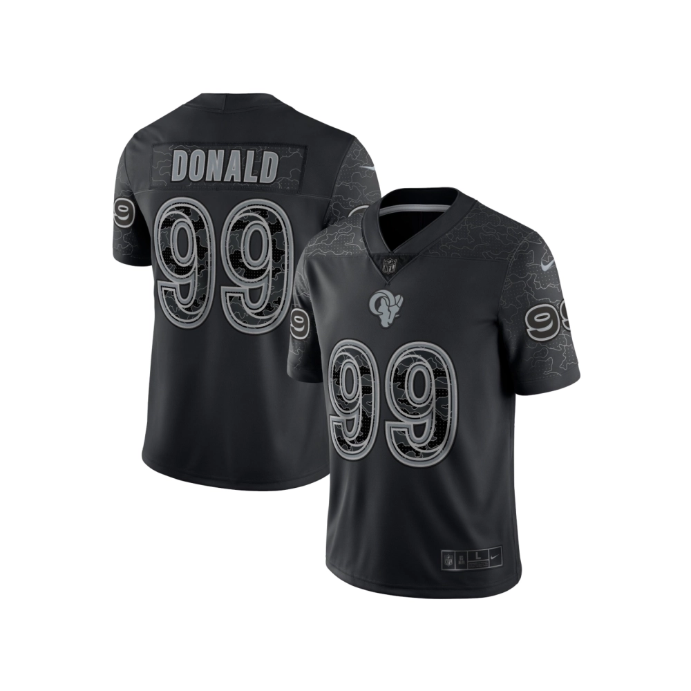 Mens Los Angeles Rams Aaron Donald Black RFLCTV Limited Jersey