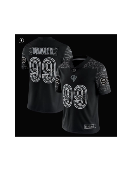 Mens Los Angeles Rams Aaron Donald Black RFLCTV Limited Jersey