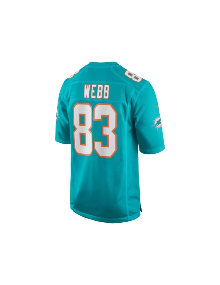 Mens Miami Dolphins Raleigh Webb Aqua Team Game Jersey