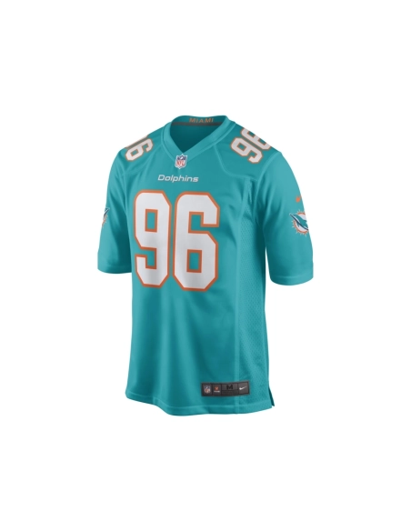 Mens Miami Dolphins Porter Gustin Aqua Game Player Jersey
