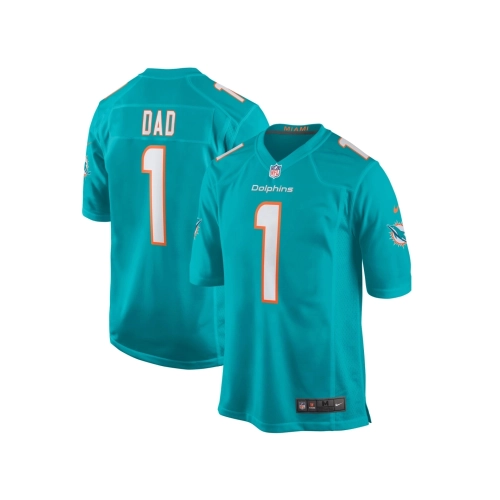 Mens Miami Dolphins Number 1 Dad Aqua Game Jersey