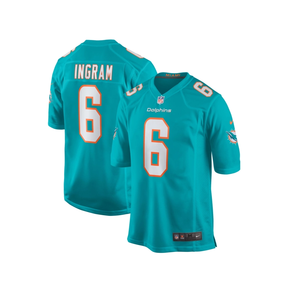 Mens Miami Dolphins Melvin Ingram Aqua Home Game Player Jersey