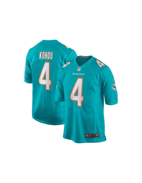 Mens Miami Dolphins Kader Kohou Aqua Game Player Jersey