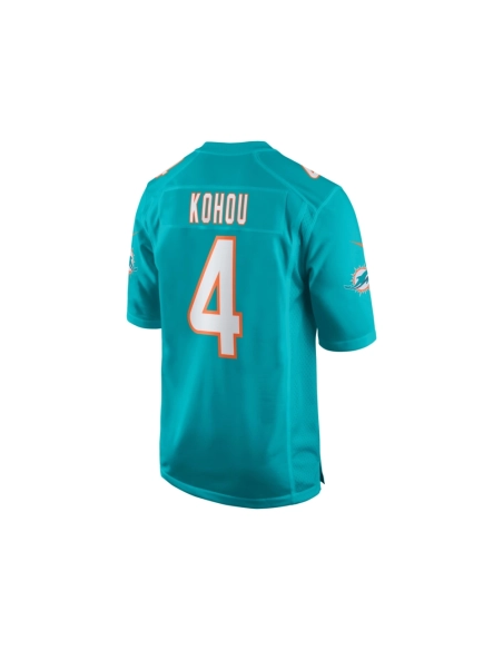 Mens Miami Dolphins Kader Kohou Aqua Game Player Jersey