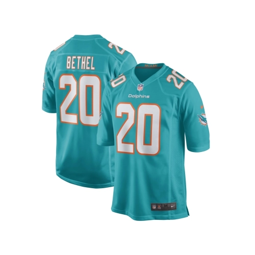 Mens Miami Dolphins Justin Bethel Aqua Game Player Jersey