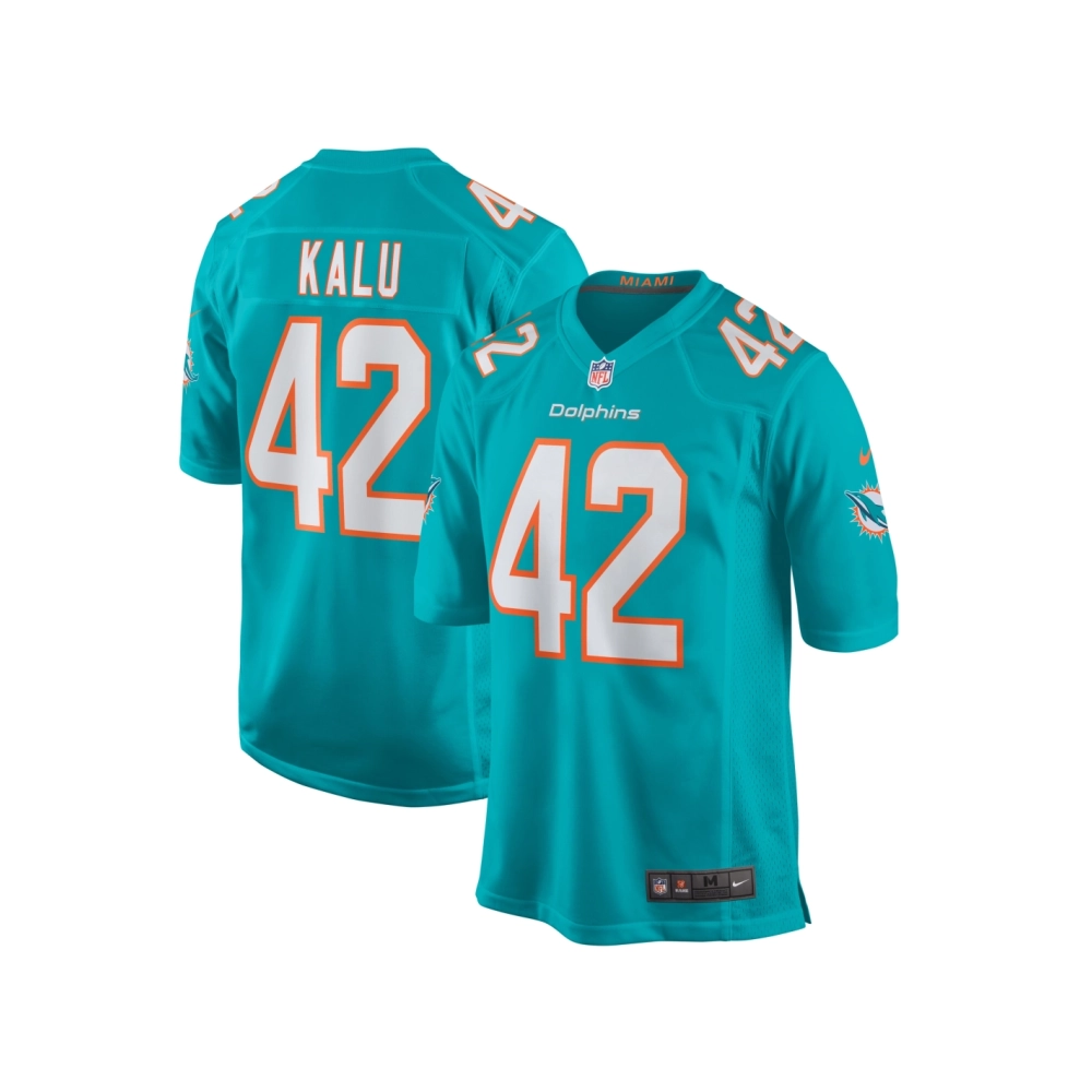 Mens Miami Dolphins Joshua Kalu Aqua Team Game Jersey