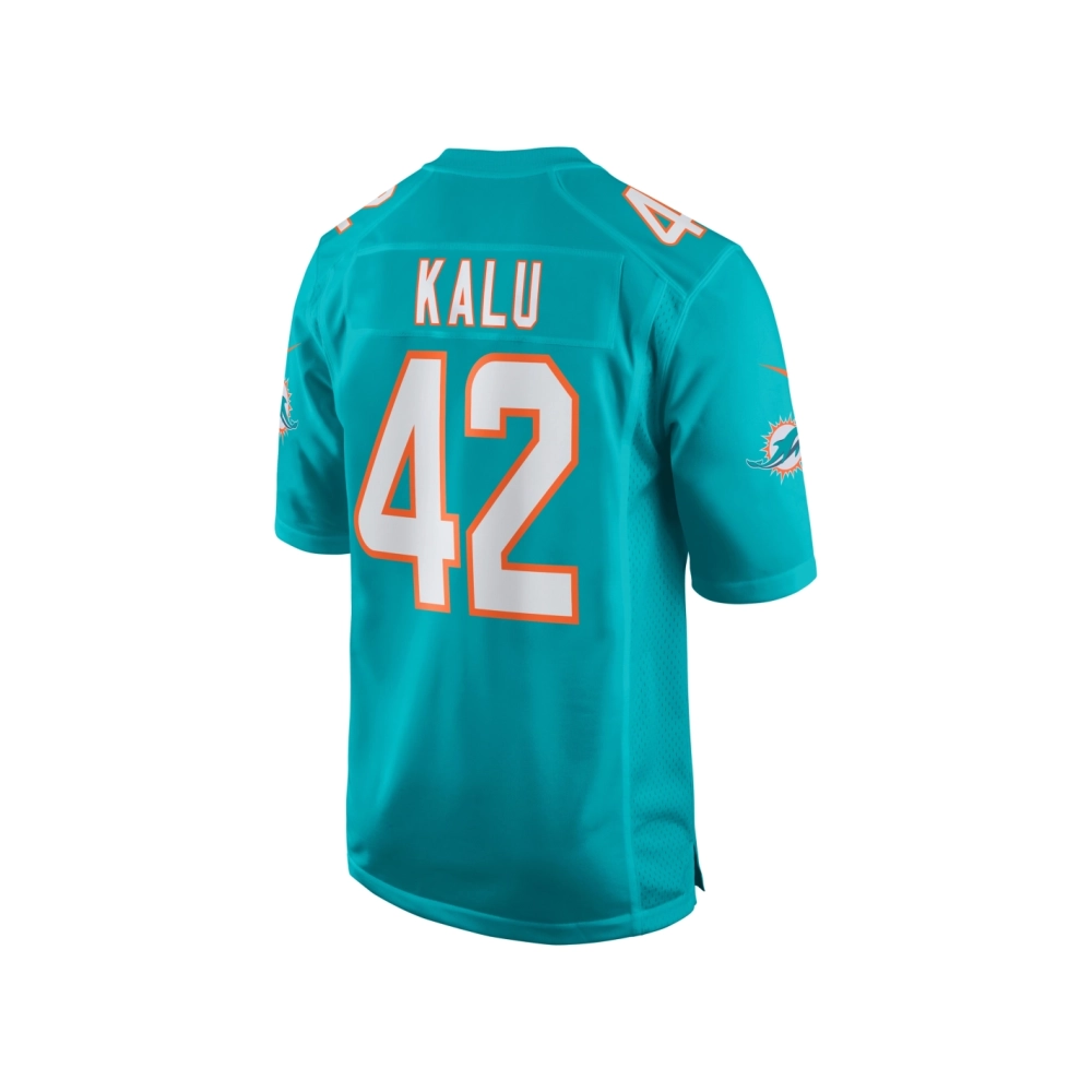 Mens Miami Dolphins Joshua Kalu Aqua Team Game Jersey