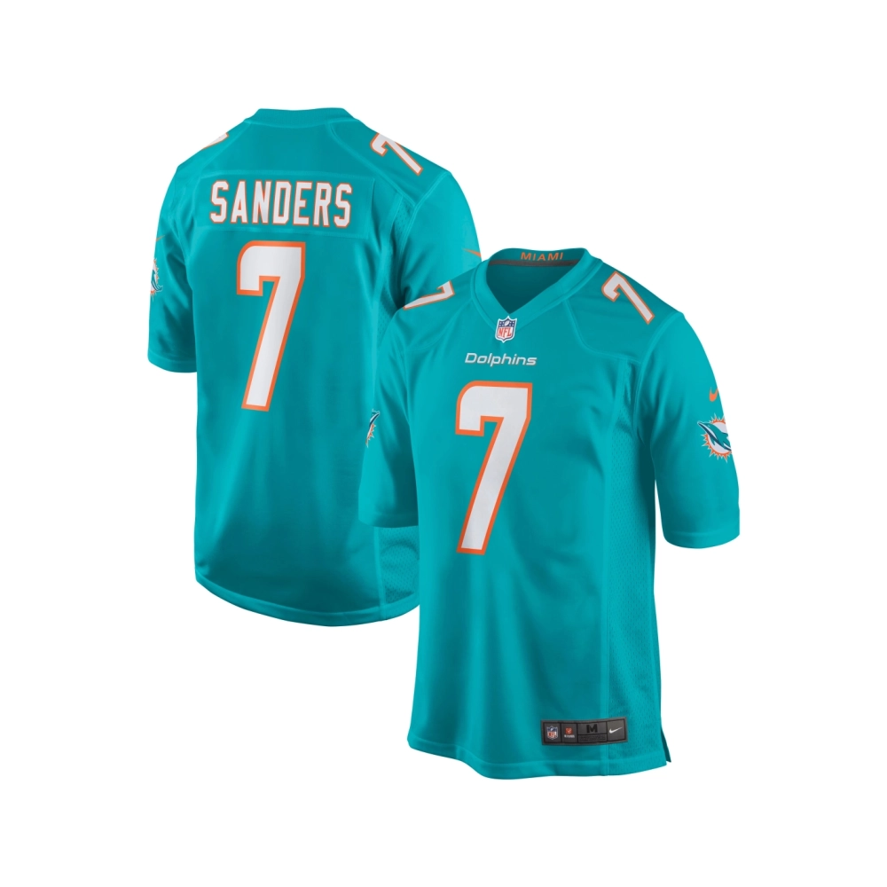 Mens Miami Dolphins Jason Sanders Aqua Game Jersey