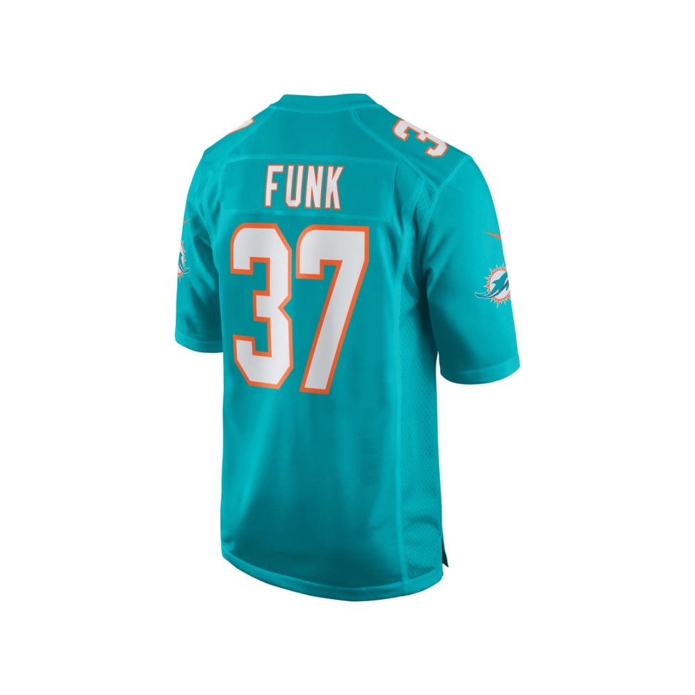 Mens Miami Dolphins Jake Funk Aqua Game Jersey