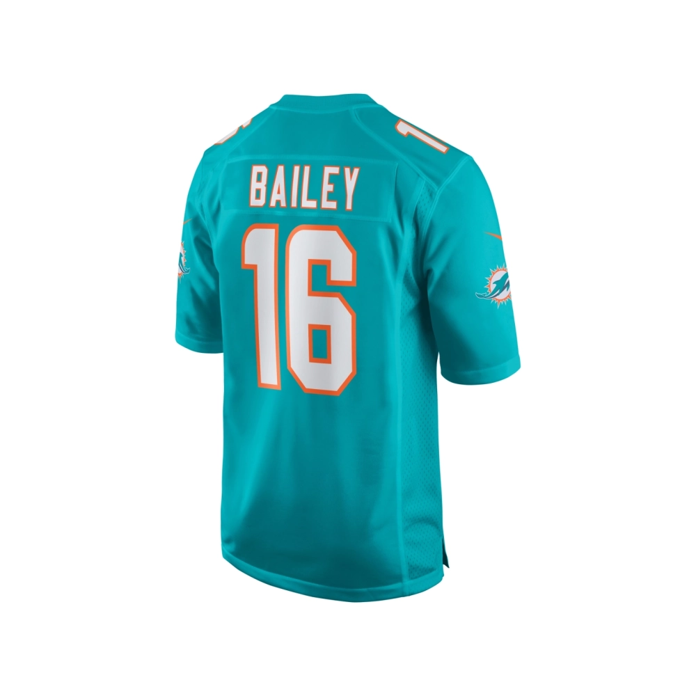Mens Miami Dolphins Jake Bailey Aqua Game Player Jersey