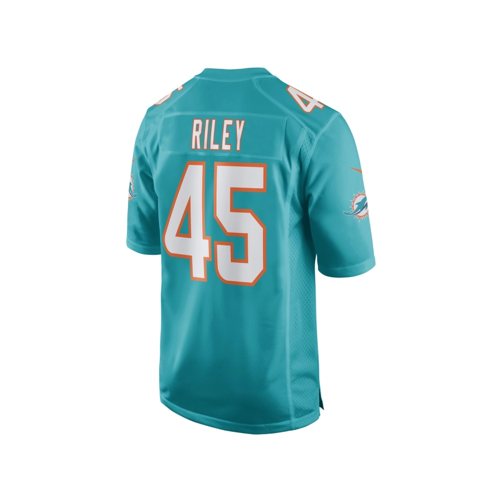 Mens Miami Dolphins Duke Riley Aqua Game Jersey