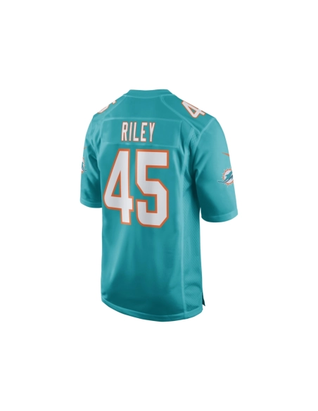 Mens Miami Dolphins Duke Riley Aqua Game Jersey