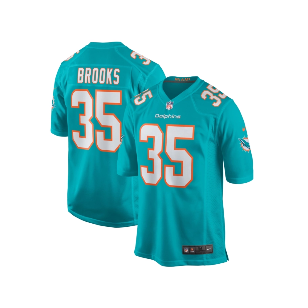 Mens Miami Dolphins Christopher Brooks Aqua Team Game Jersey