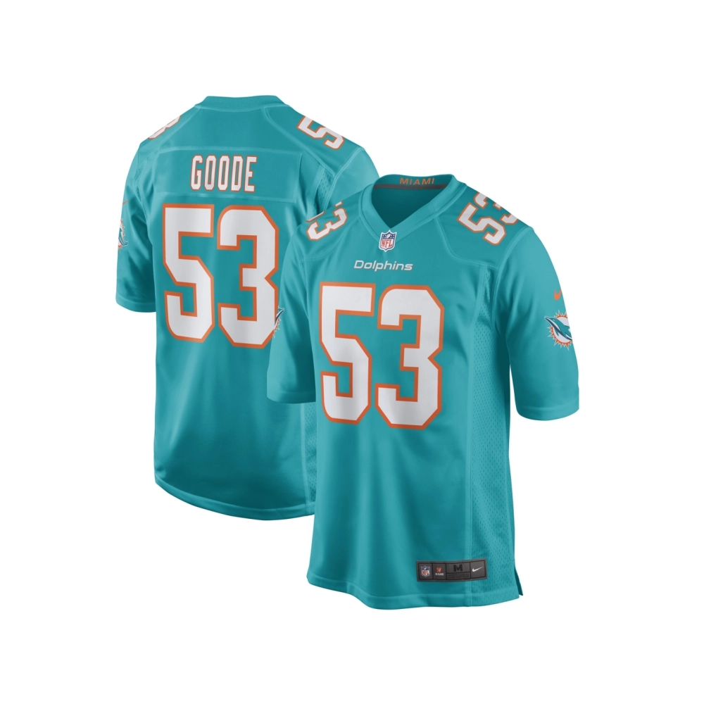 Mens Miami Dolphins Cameron Goode Aqua Game Player Jersey