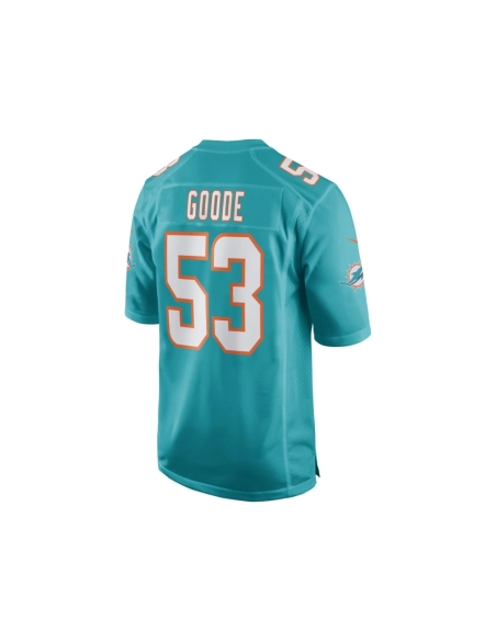 Mens Miami Dolphins Cameron Goode Aqua Game Player Jersey