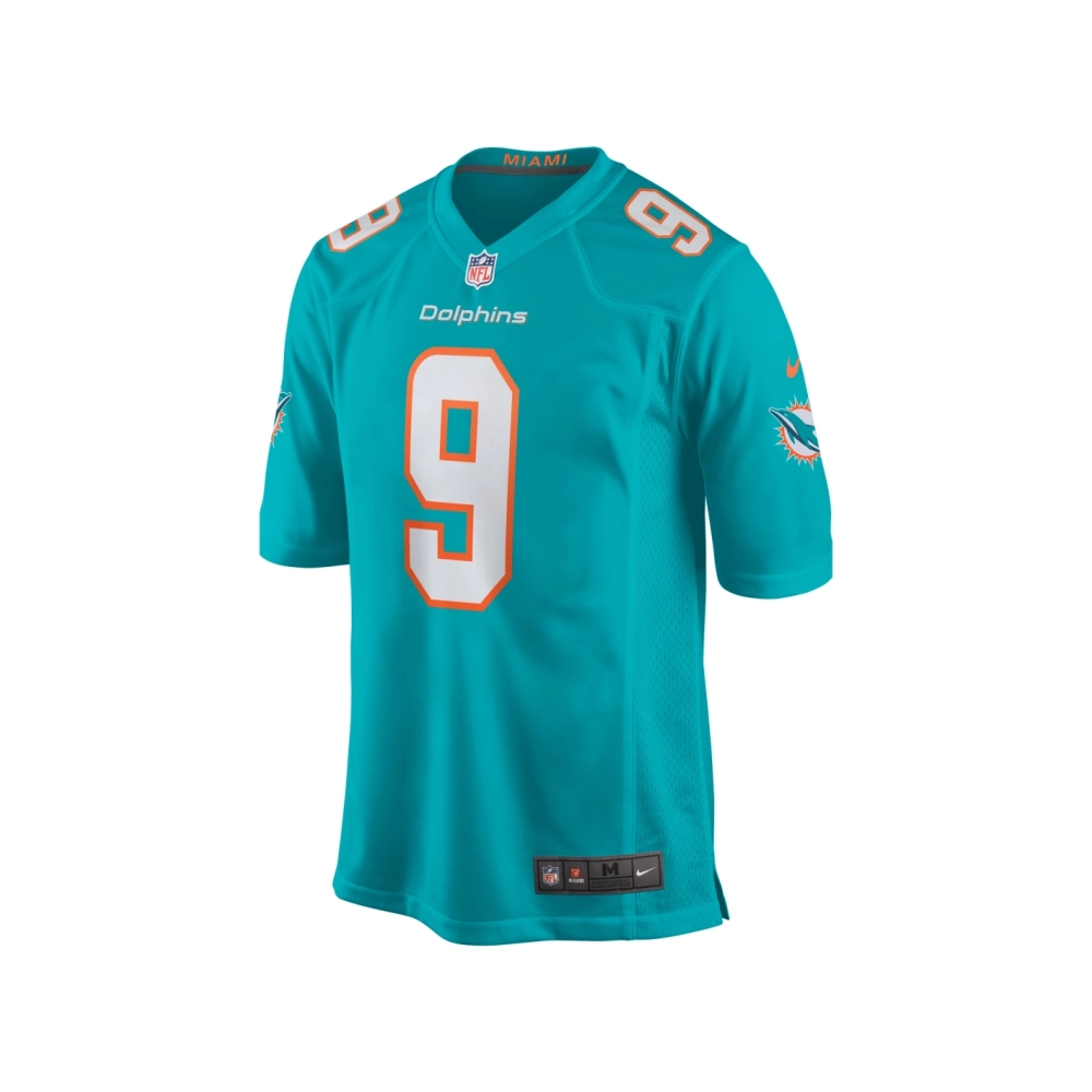 Mens Miami Dolphins Calvin Jackson Aqua Home Game Player Jersey