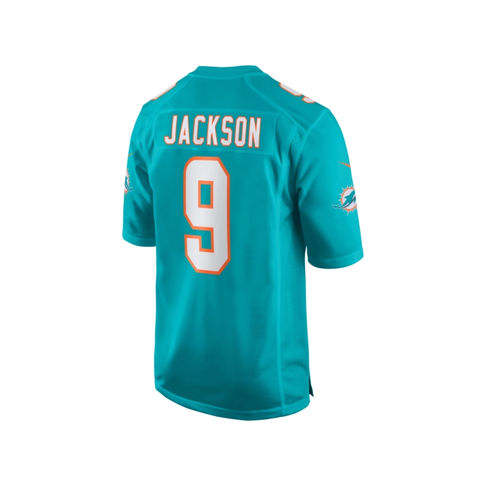 Mens Miami Dolphins Calvin Jackson Aqua Home Game Player Jersey