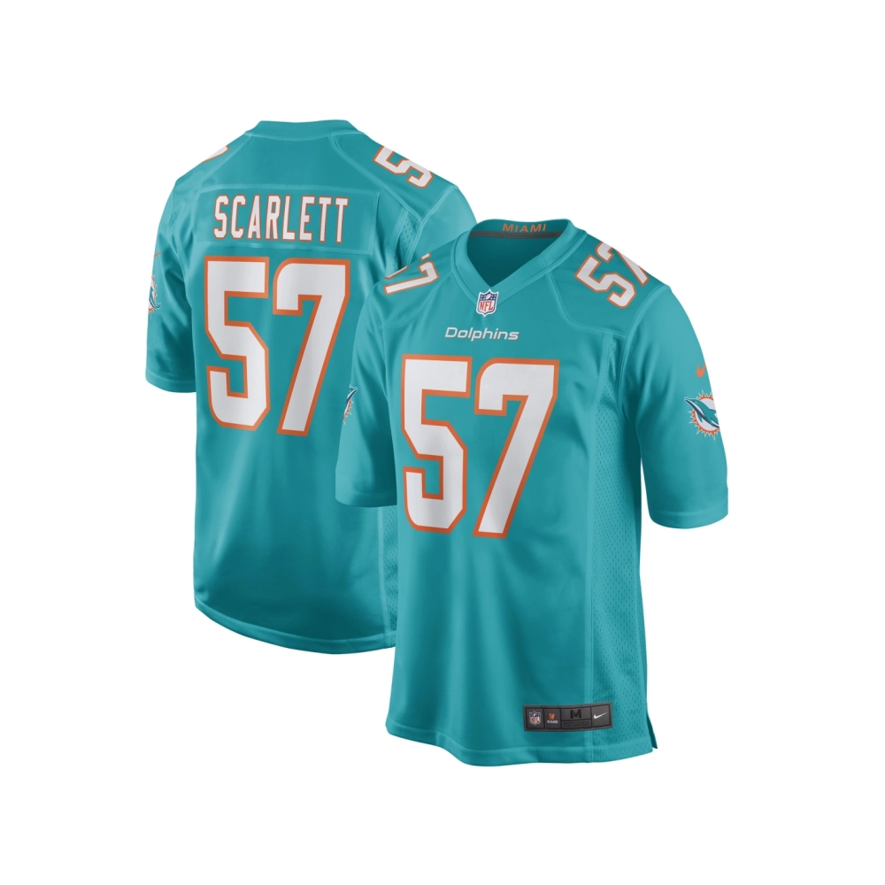 Mens Miami Dolphins Brennan Scarlett Aqua Game Jersey