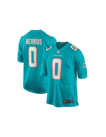 Mens Miami Dolphins Braxton Berrios Aqua Game Jersey