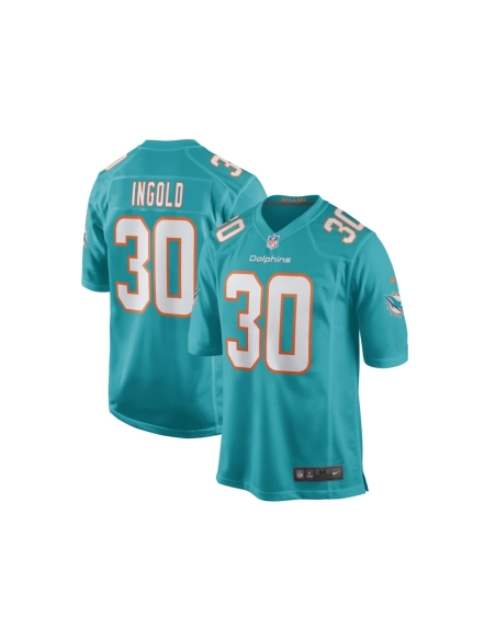 Mens Miami Dolphins Alec Ingold Aqua Game Player Jersey