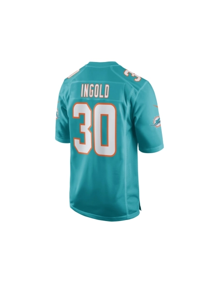 Mens Miami Dolphins Alec Ingold Aqua Game Player Jersey