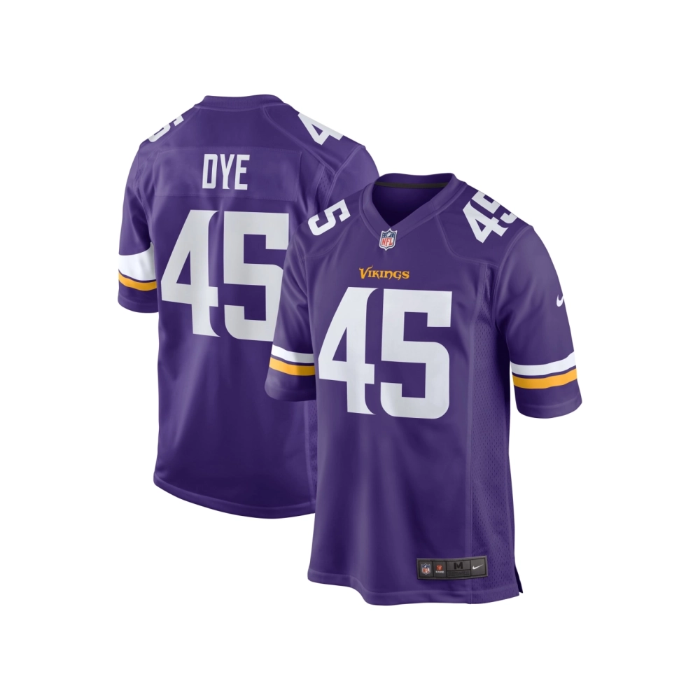 Mens Minnesota Vikings Troy Dye Purple Game Jersey