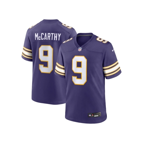 Mens Minnesota Vikings J.J. McCarthy Purple 2nd Alternate 2024 NFL Draft First Round Pick Player Game Jersey