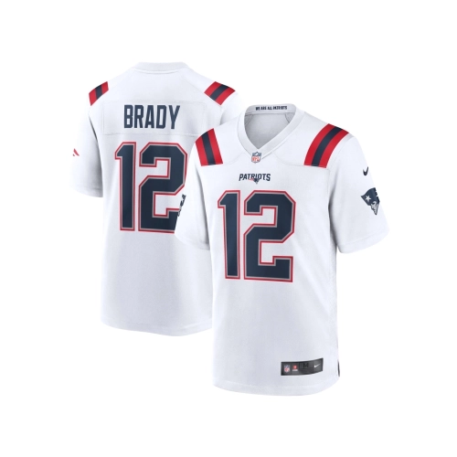 Mens New England Patriots Tom Brady White Retired Game Jersey