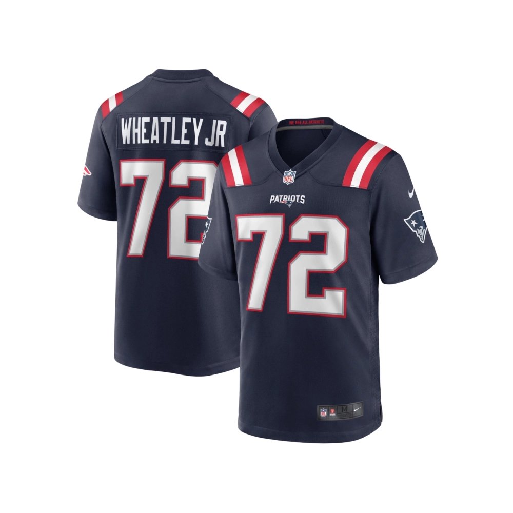 Mens New England Patriots Tyrone Wheatley Navy Team Game Jersey